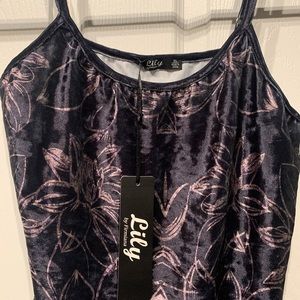 Lily by firmiana purple crushed velvet boho tank top